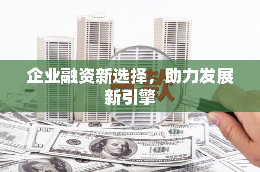 射洪企业融资新选择，助力发展新引擎