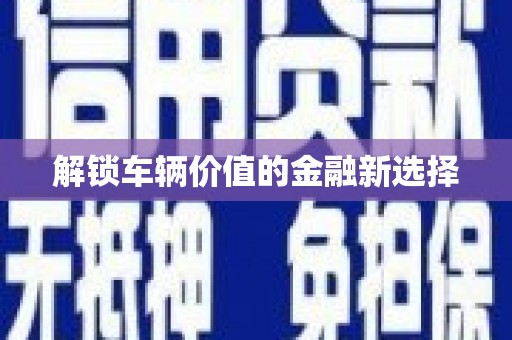 射洪解锁车辆价值的金融新选择