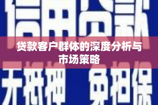 射洪贷款客户群体的深度分析与市场策略