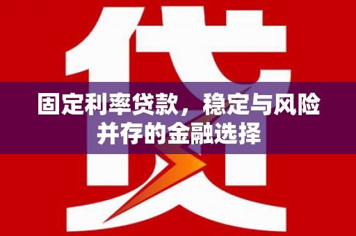射洪固定利率贷款，稳定与风险并存的金融选择