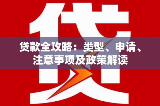 射洪贷款全攻略：类型、申请、注意事项及政策解读